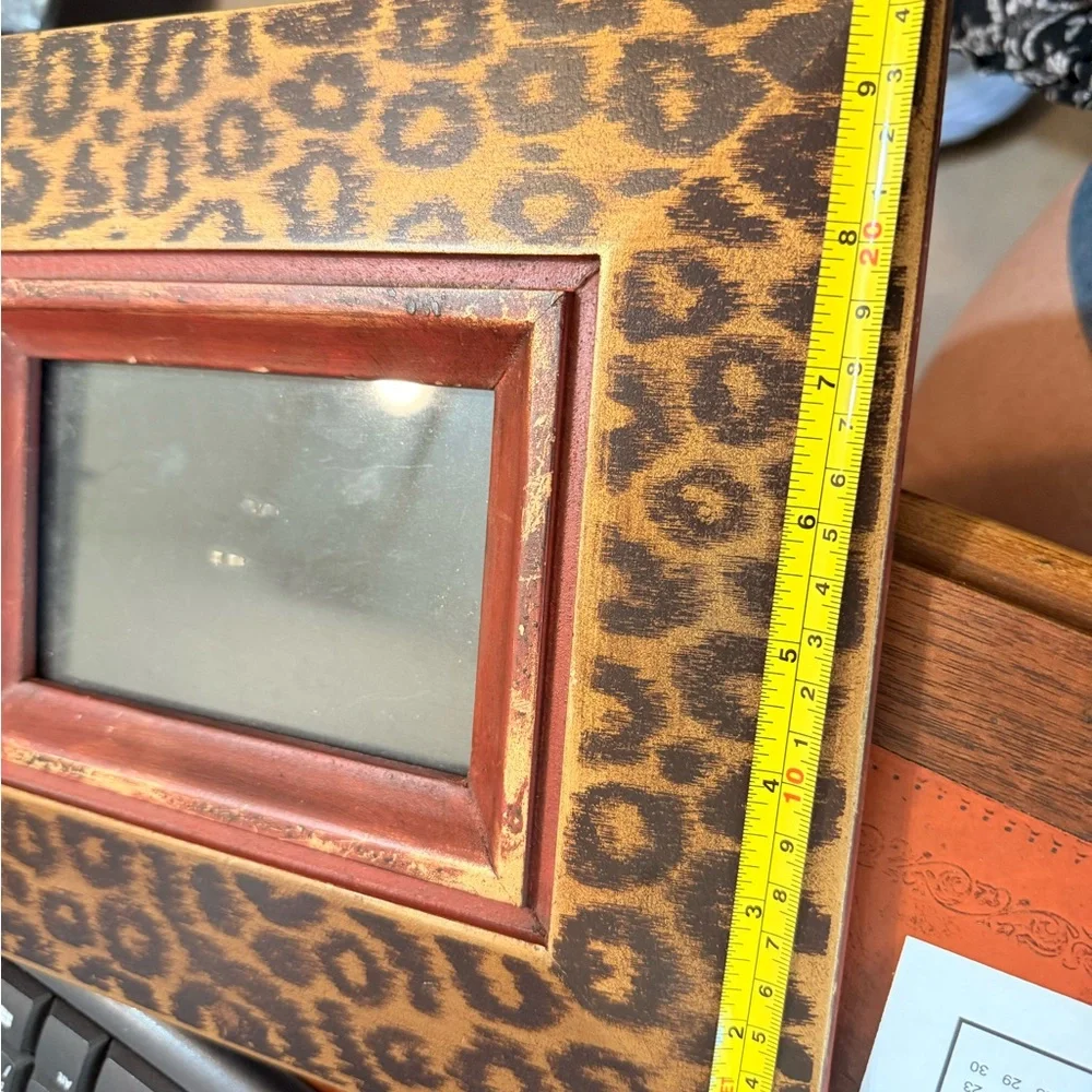 Pier 1 Imports Leopard Print Photo Frame with Red Inner Trim